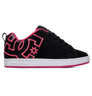 DC Court Graffik Women's Sneakers Black / Pink | FSYOIBL-04
