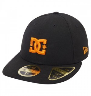 DC DC Lo Pro New Era Fitted Men's Hats Black / Orange | QZICAGH-87