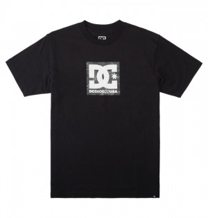 DC DC Square Star Fill Men's T Shirts Black / Black Camo | WRKZFLS-62