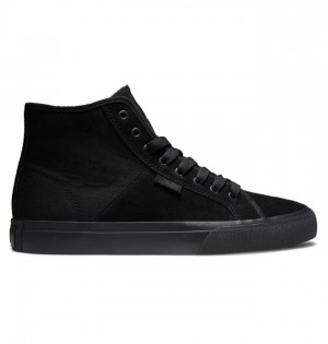 DC Manual High Top Suede Men's Sneakers Black / Black / Black | ATGFMXE-15