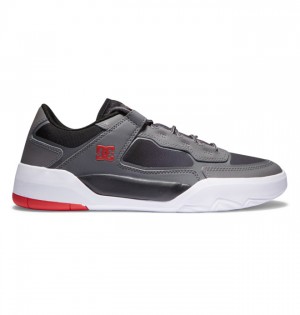 DC Metric Men's Skate Shoes Grey / Black / Red | THWUSYM-02
