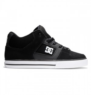 DC Pure MID Mid-Top Men's Sneakers Black / White | XBLSYRC-40